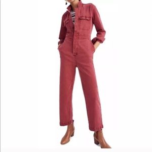 New Madewell garment-dyed denim slim jumpsuit